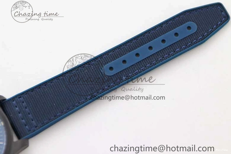 MIROTIME 0710 BestValue Mark XVIII IW328101 Black Ceramic M+F 1:1 Best Edition Blue Dial on Blue Nylon Strap A 7058